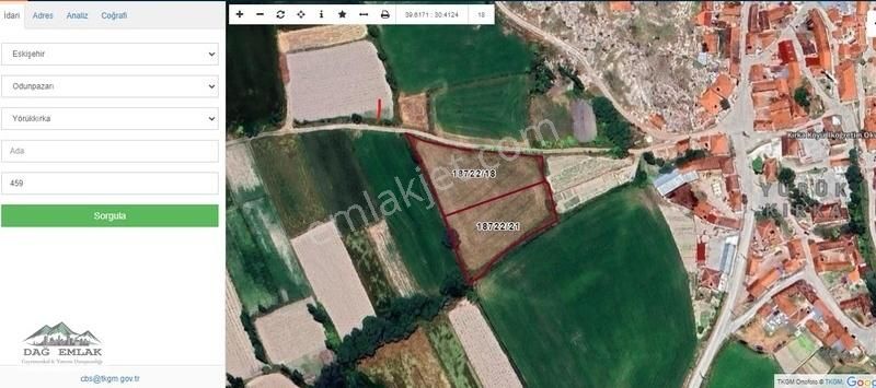 Odunpazarı Yürükkırka Satılık Tarla Dağ Emlak// Yörükkırka 5640m2 Yol Kenarı Yatırımlık Tarla