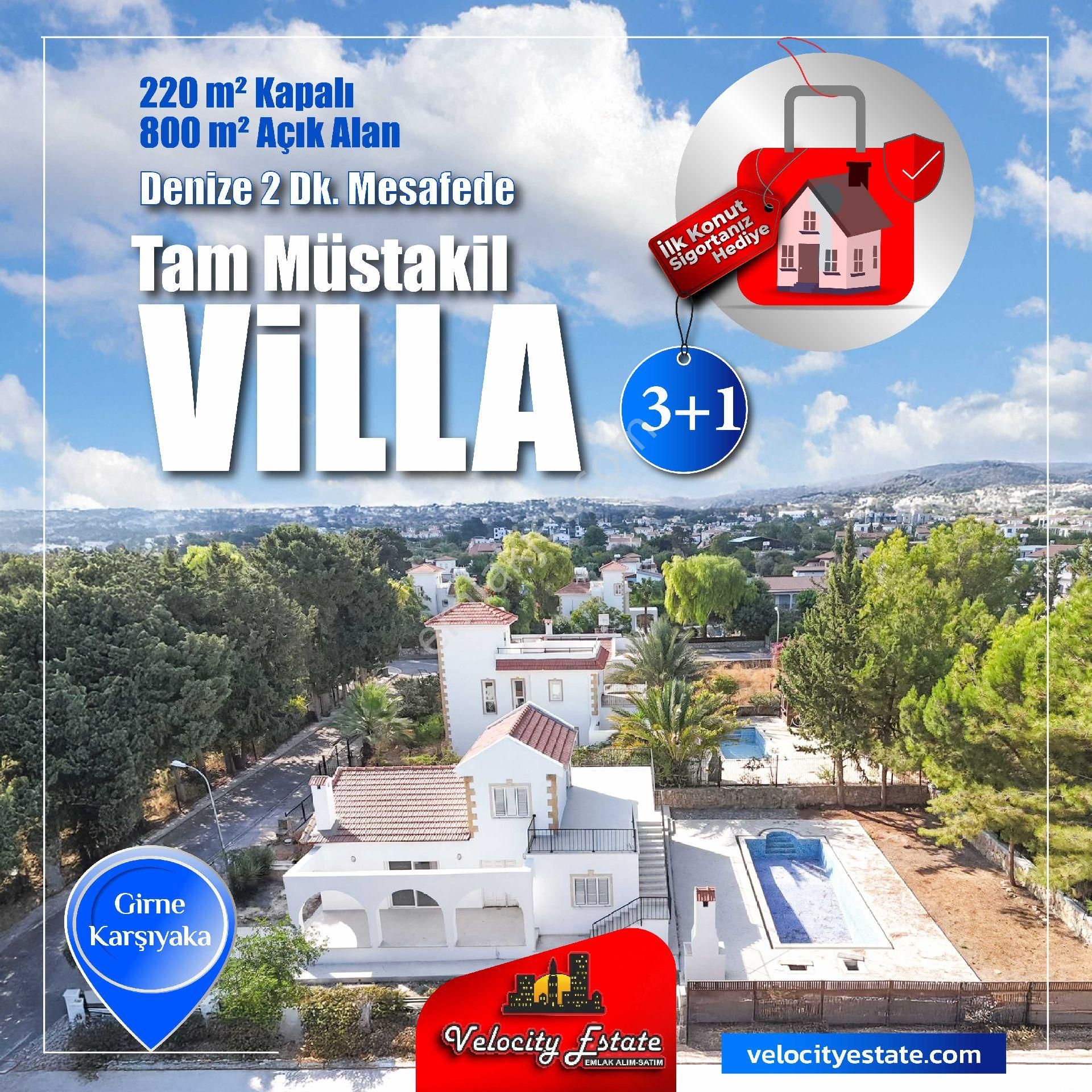 Girne Karşıyaka Köyü Satılık Villa Girne Karşıyaka Bölgesinde3+1 Tam Müstakil Havuzlu Villamız