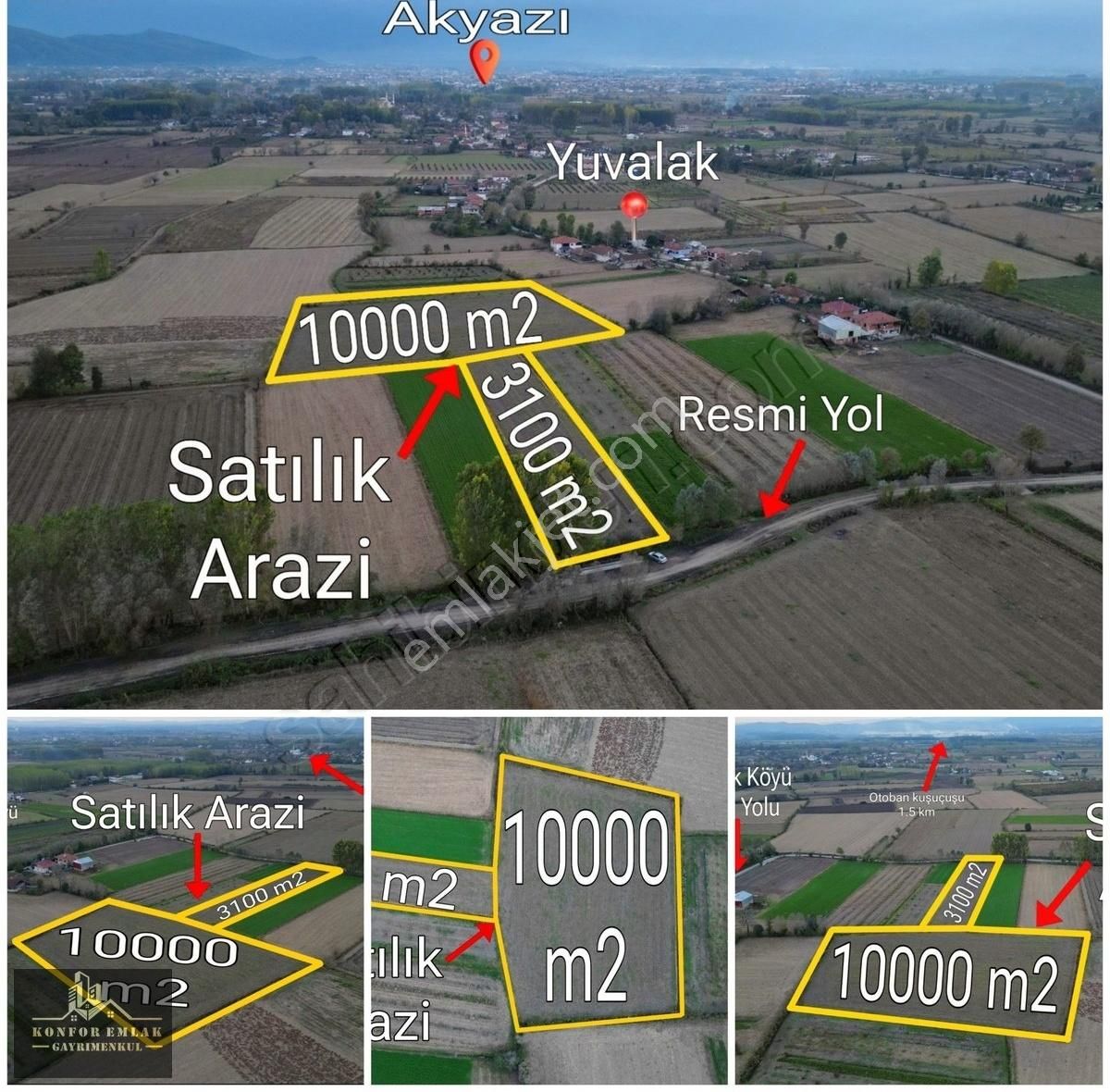 Akyazı Yuvalak Satılık Tarla Konfor Emlaktan Yuvalak Mahallesinde Yatırımlık Tarla