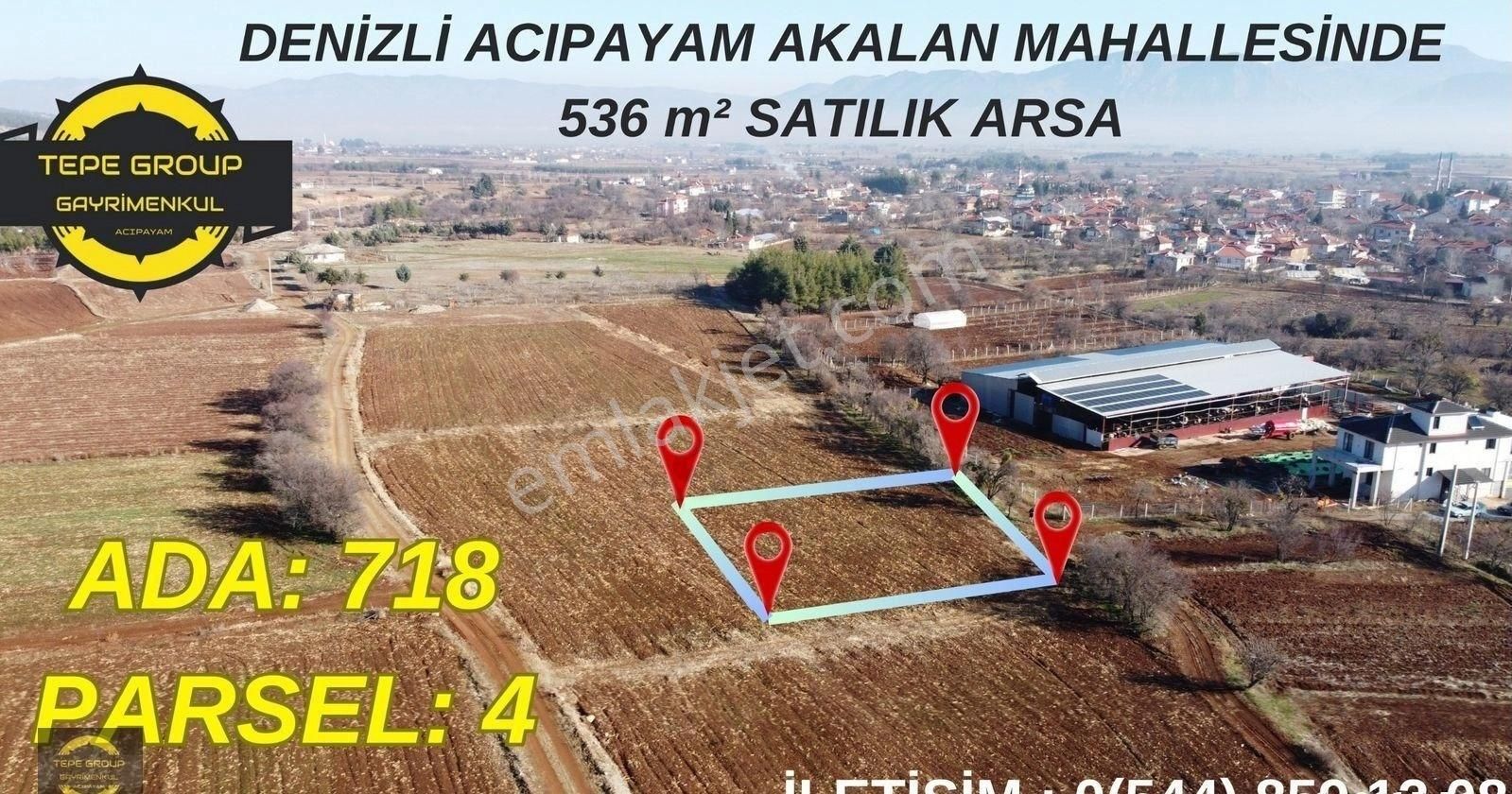 Acıpayam Akalan Satılık Konut İmarlı Akalan'da Satılık 536 M² Arsa