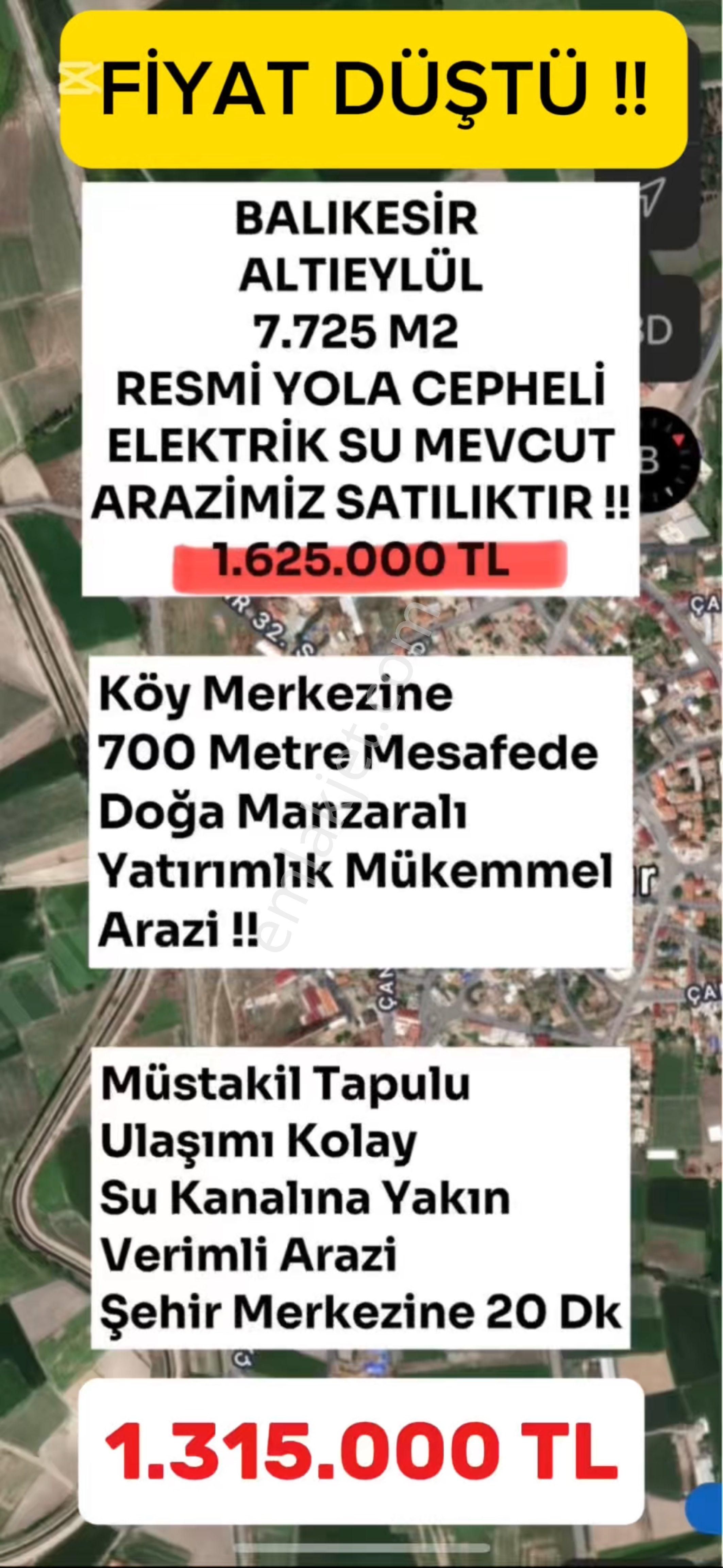 Altıeylül Çandır Satılık Tarla Fiyat Düştü !! Balıkesir Altıeylül Çandır Mh. Fırsat Fiyat!!