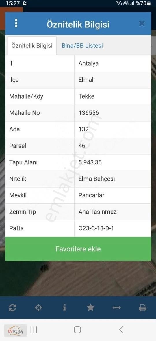 Elmalı Tekke Satılık Tarla Elmalı Da Güzel Konumda Tarla