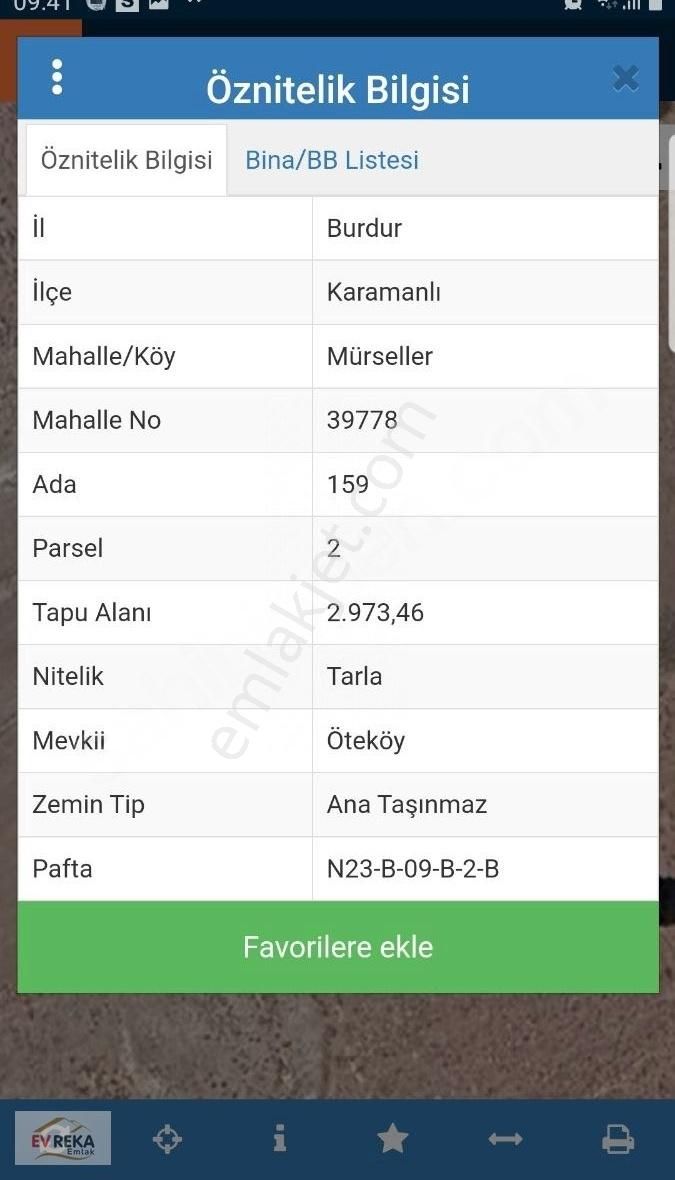 Karamanlı Mürseller Köyü Satılık Tarla Mürseller Köyiçine 350 Metre Karataş Gölü Manzaralı 2973 M2