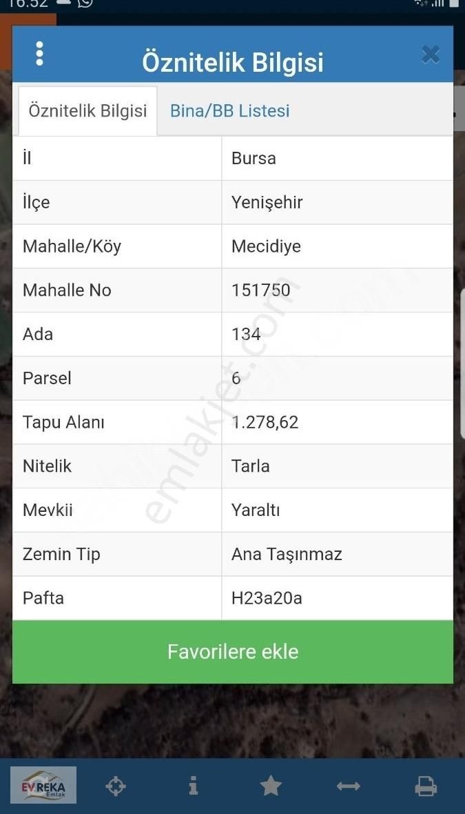 Yenişehir Mecidiye Satılık Tarla Bursa Yenişehir Mecidiyede Yola Sıfır 6861 M2