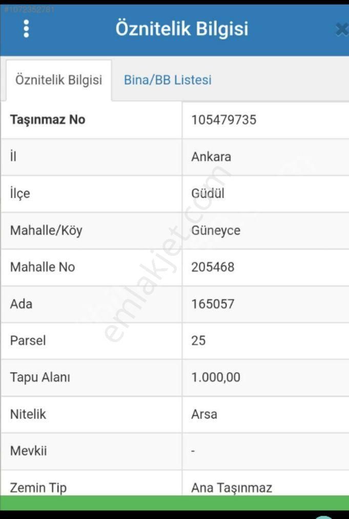 Güdül Güneyce Satılık Turizm İmarlı Güdül Güneyce 1000m2 Tek Tapu