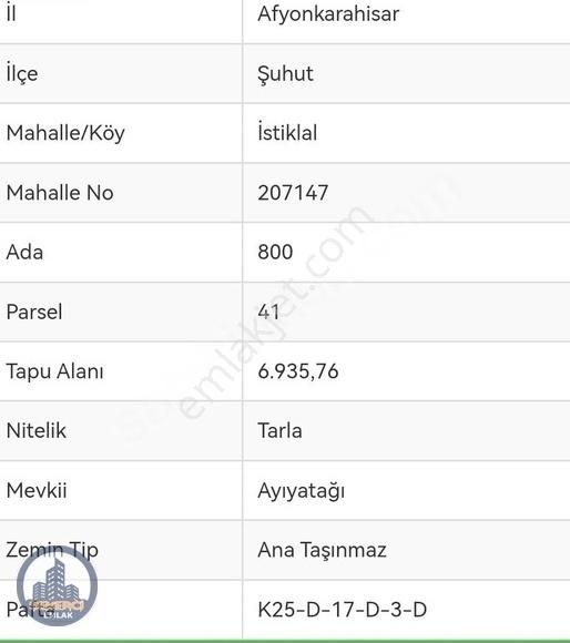 Şekerci Emlak'dan Şuhut'ta Anayola Sıfır Satılık Arazi