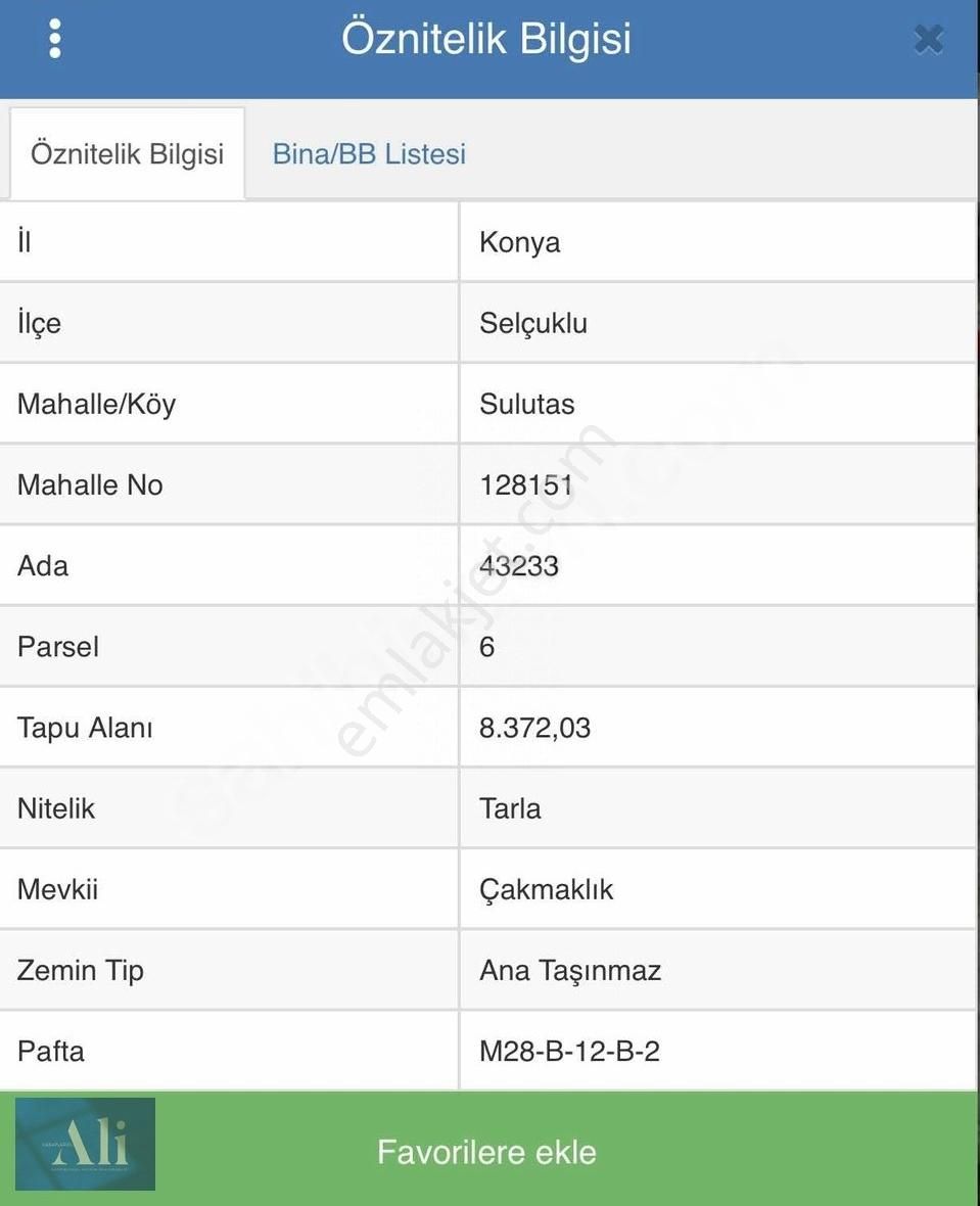 Selçuklu Sulutas Satılık Tarla Sulutas Tapulama Müstakil Tapu Tarla