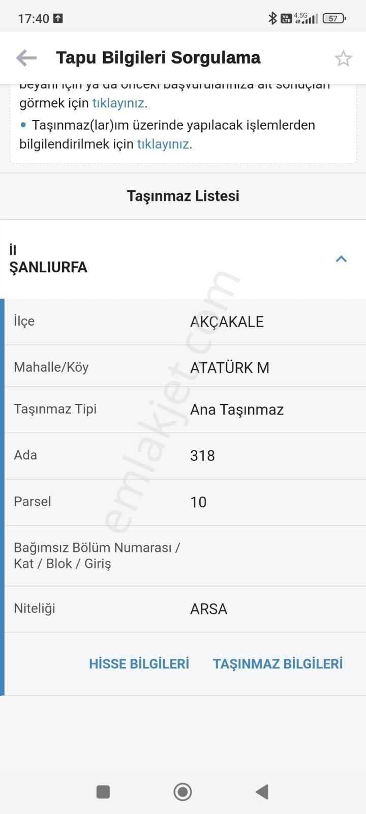 Akçakale Atatürk Satılık Konut İmarlı Satılık Tapulu Arsa