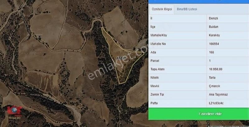 Buldan Karaköy Satılık Tarla Lobby Fortis'ten Karaköy'de 10.950 M2 Süper Fırsat Satılık Tarla