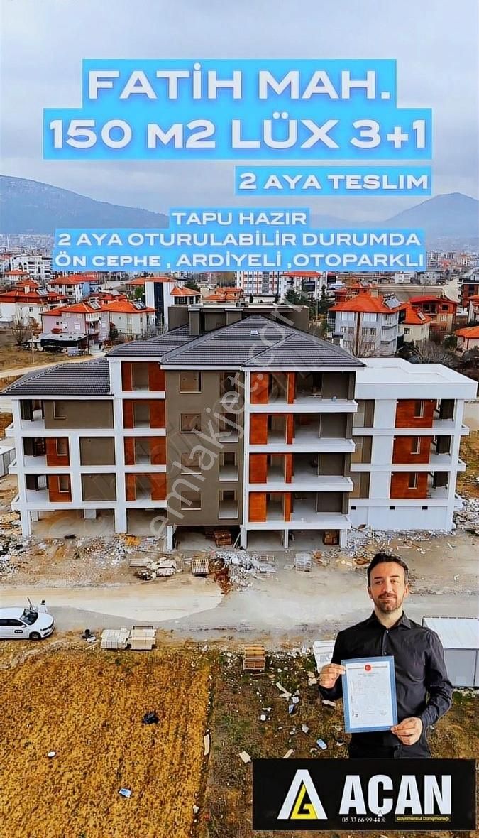 Bucak Fatih Satılık Daire Açan'dan 150m2 3+1 2 Aya Teslim , Tapu Hazır.