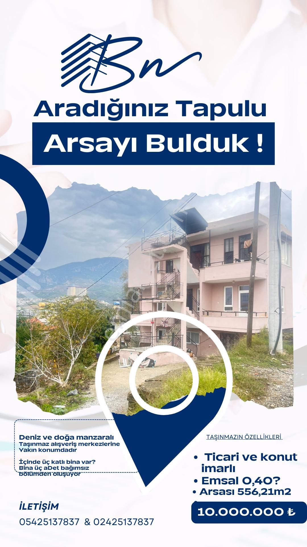 Alanya Kargıcak Satılık Konut+Ticaret Alanı Alanya Kargıcak Mahallesinde Satılık Üç Katlı Ev Ve Arsası