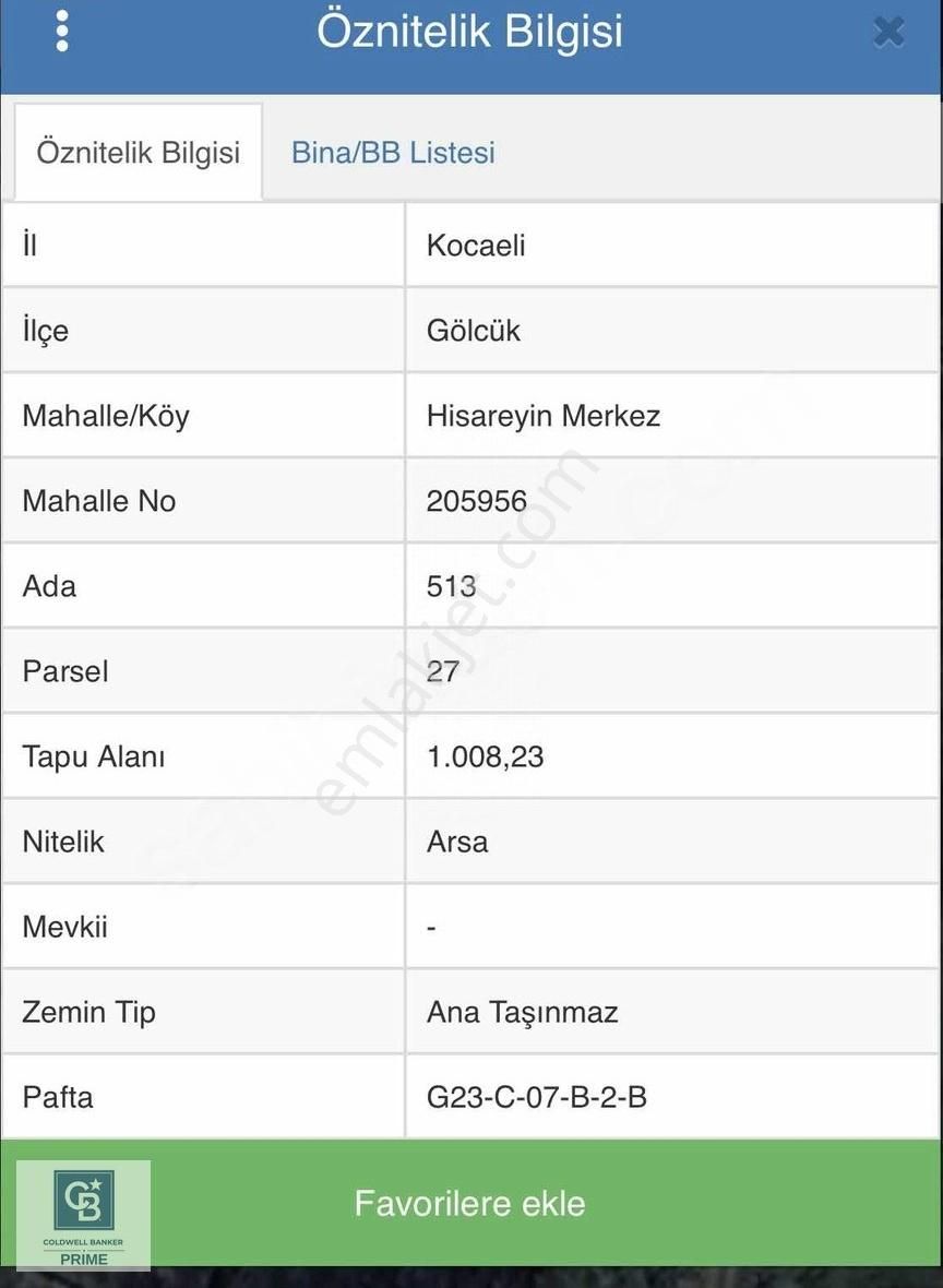 Gölcük Hisareyn Merkez Satılık Villa İmarlı Gölcük'te 1.008 M2 Villa İmarlı Arsa Ve Evi