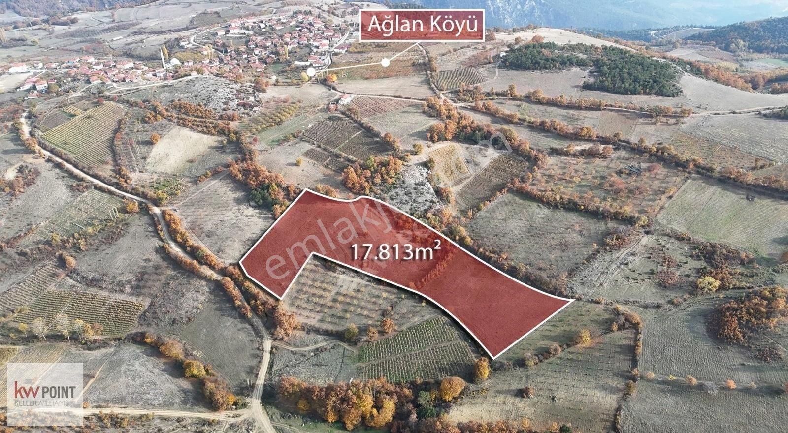 Osmaneli Ağlan Köyü Satılık Tarla Kwpoınt Bilecik Osmaneli Ağlan Köyünde Yatırımlık 17.813m² Tarla