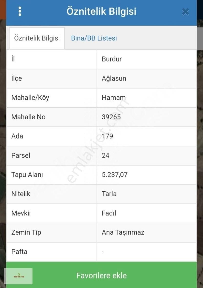 Ağlasun Hamam Satılık Tarla Burdur Ağlasun'da 5.237 M2 Satılık Tarla