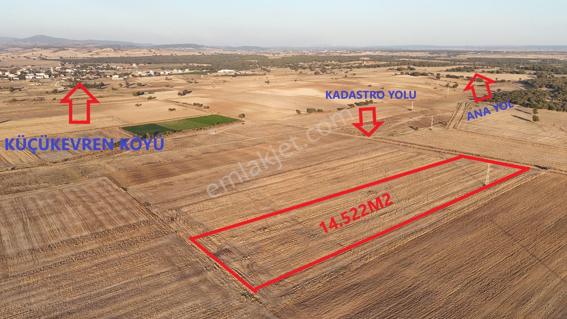 Enez Küçükevren Köyü Satılık Tarla Ege Emlaktan Doğa Manzaları 14.522m2 Arsa