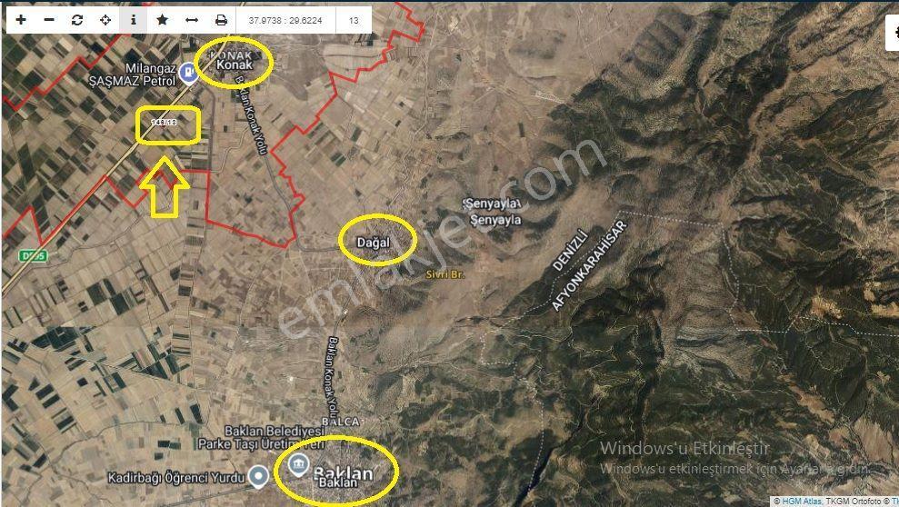 Denizli Baklan Konak Da 1103 M2 Tek Tapu Tarla Karadeniz Emlakta - Görsel 12