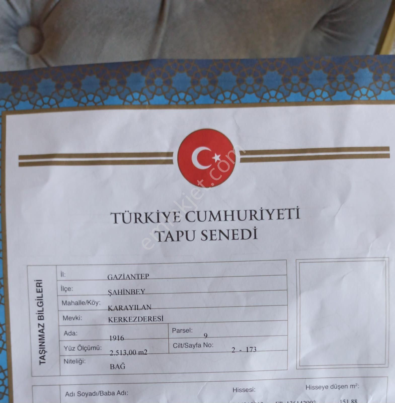 Şahinbey Vatan Satılık Konut İmarlı Yatırımlık Küçük Arsa