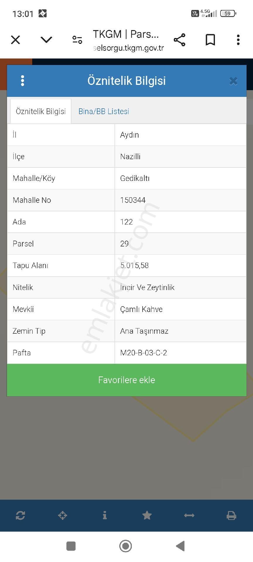 Nazilli Gedikaltı Satılık Bağ & Bahçe Harika Bir Hobi Bahçesi