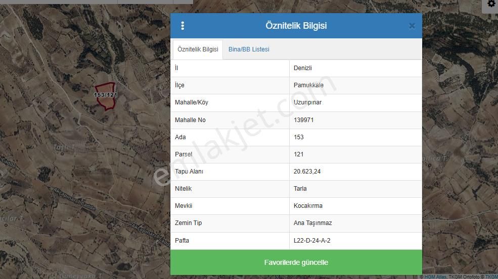 Lobby Fortis’ten Pamukkale Uzunpınar’da 20623 M2 Tarla Satılıktır.