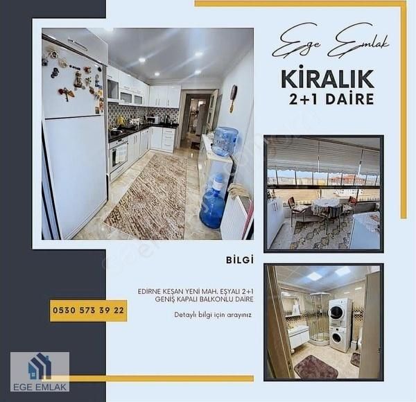 Keşan Yeni Kiralık Daire Emsalsiz Konumda Prestij Konaklarında 2+1 Eşyalı Daire