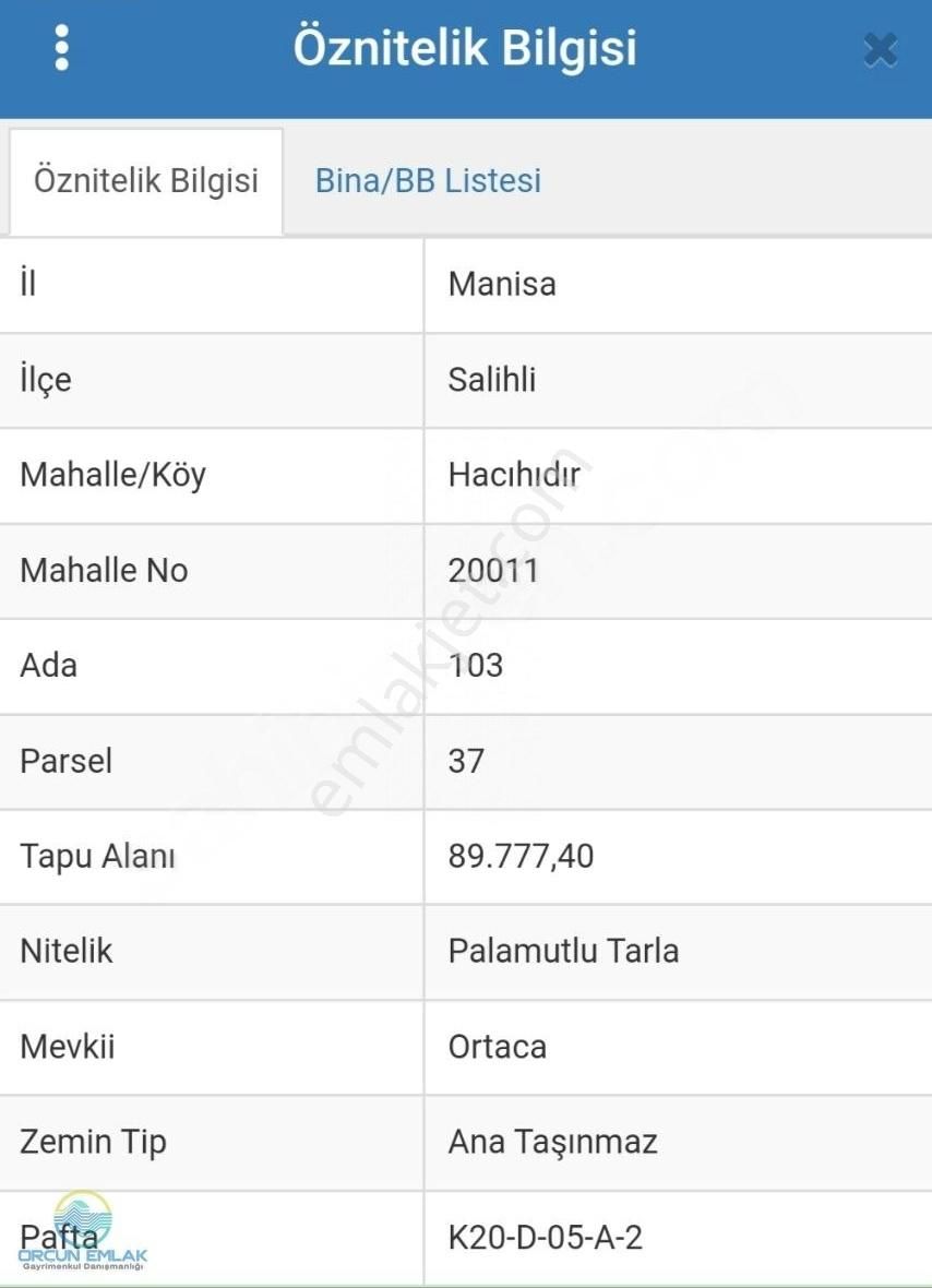 Salihli Hacıhıdır Satılık Tarla Orçun Emlak'tan Hacıhıdır Mahallesinde Satılık Tarla