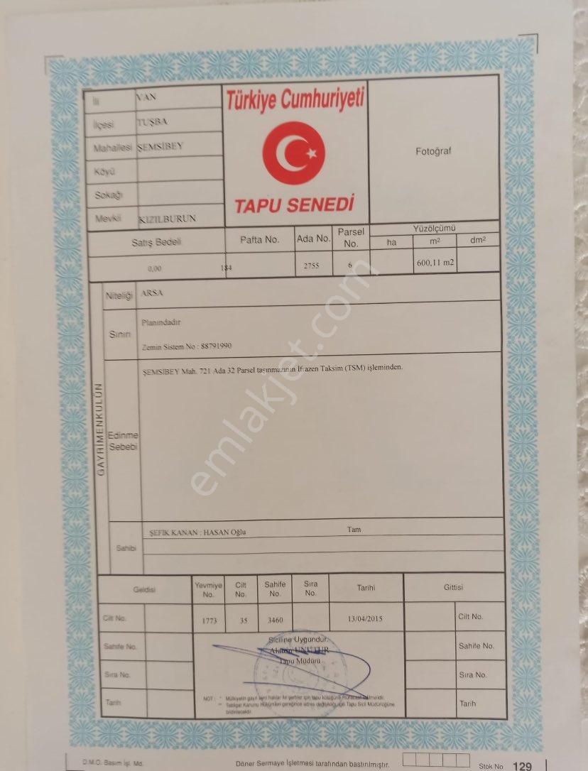 Tuşba Şemsibey Satılık Konut İmarlı Şemsi Beyde Satılık Arsa