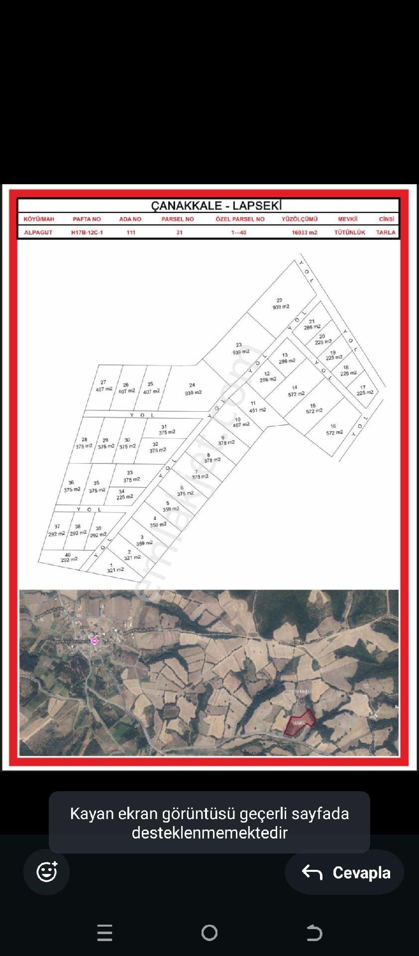 Lapseki Alpagut Köyü Satılık Tarla Elit Emlakdan Kacırlımaz Fırsat