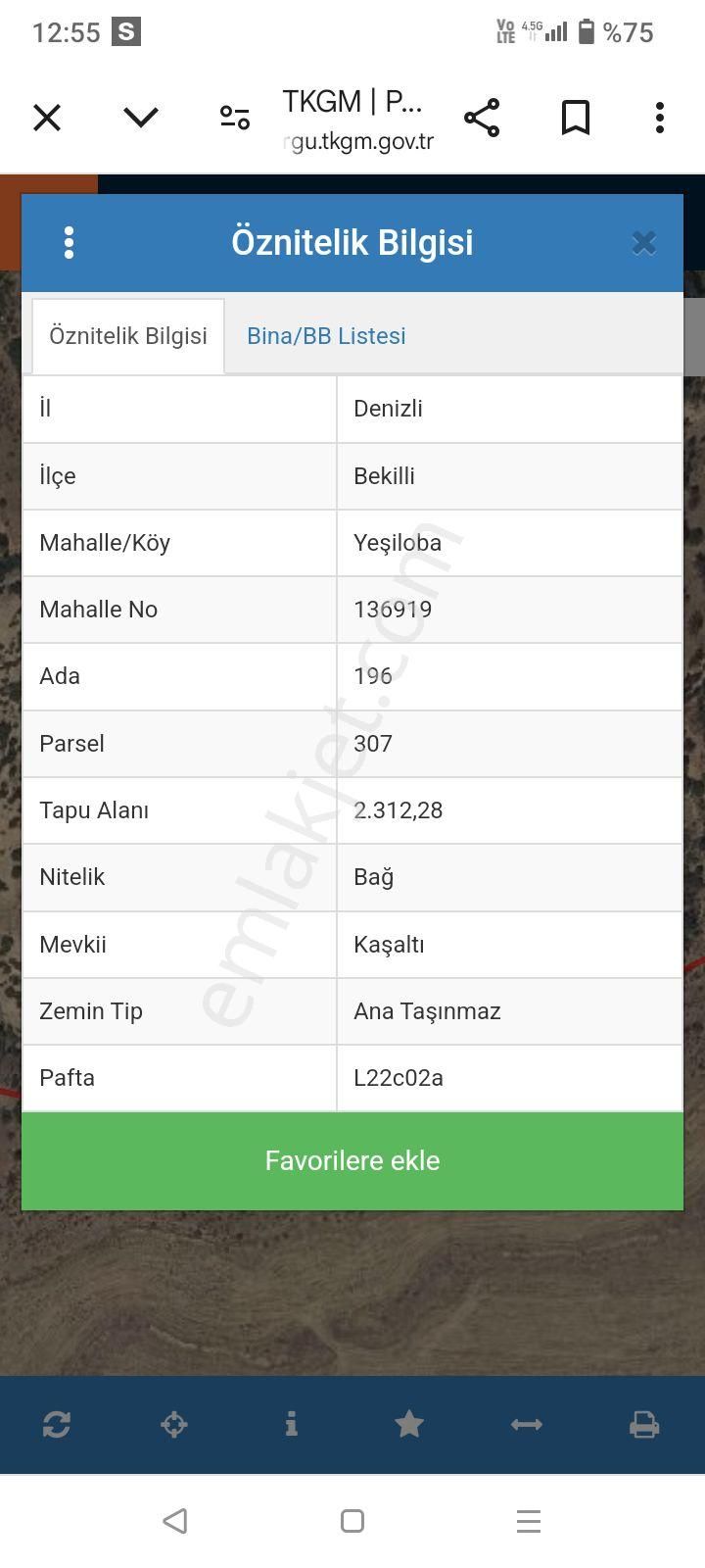 Bekilli Yeşiloba Satılık Bağ & Bahçe Denizli Bekilli Yeşilobada Fırsat Bag