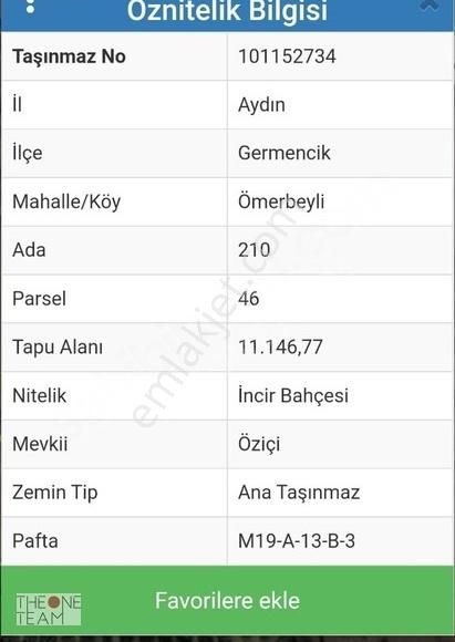 Germencik Ömerbeyli Satılık Bağ & Bahçe Aydın Germencik Satılık İncir Bahçesi