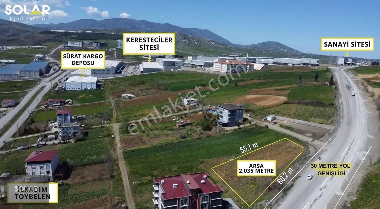 İlkadım Toybelen Satılık Ticari İmarlı Toybelen'de 30 Metre Bulvara Cephe Ticari+konut İmarlı Arsa