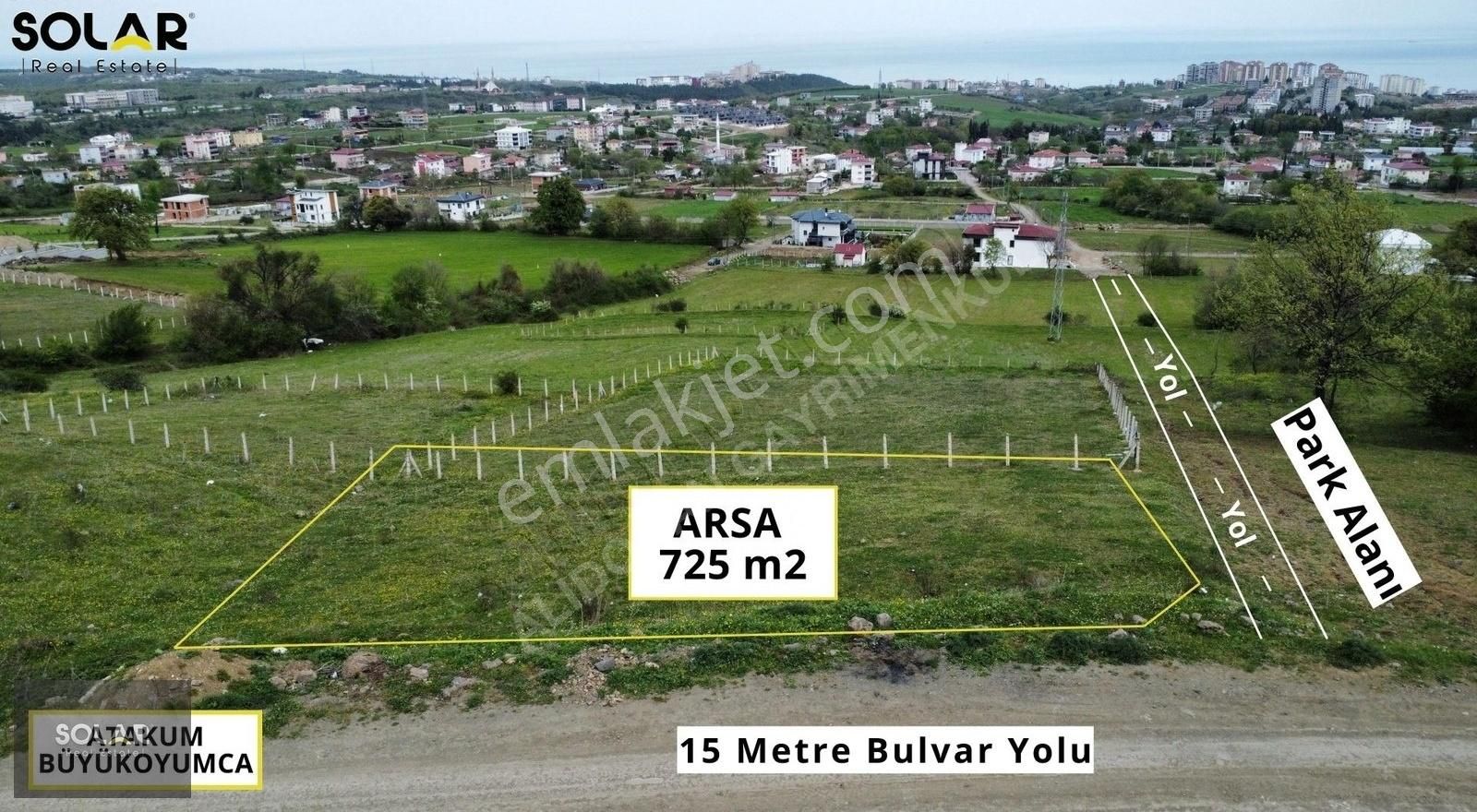 Atakum Büyükoyumca Satılık Villa İmarlı Büyükoyumca'da Önü Kapanmaz Full Deniz Manzaralı Arsa