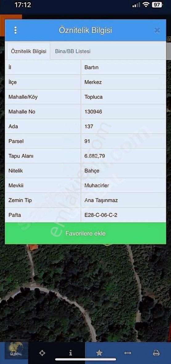 Bartın Merkez Topluca Köyü (Merkez) Satılık Bağ & Bahçe Topluca'da Satılık İmarlı Arsa