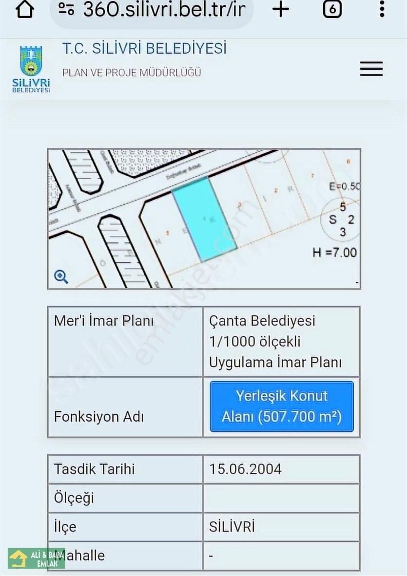 Silivri Çanta Balaban Satılık Villa İmarlı Silivri Balaban Da İmarlı İfrazlı Arsa