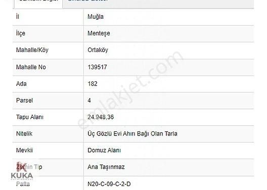 Menteşe Ortaköy Satılık Tarla Muğla Menteşe Ortaköy De Satılık Bahçe