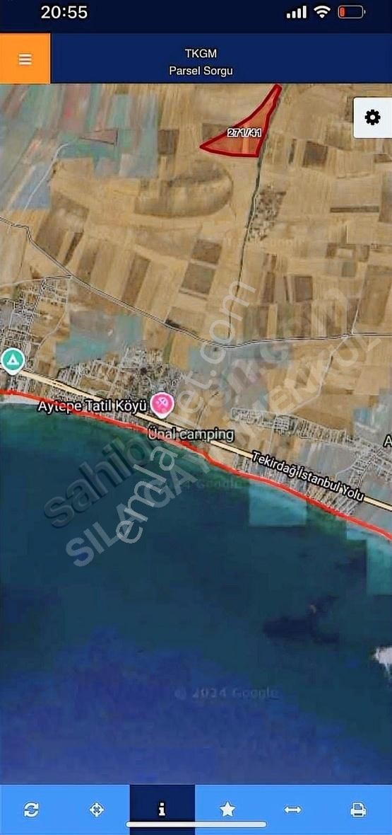 Marmaraereğlisi Çeşmeli Satılık Tarla Sıla' Dan Çeşmelide 280 M2 Deniz Manzaralı Arsa