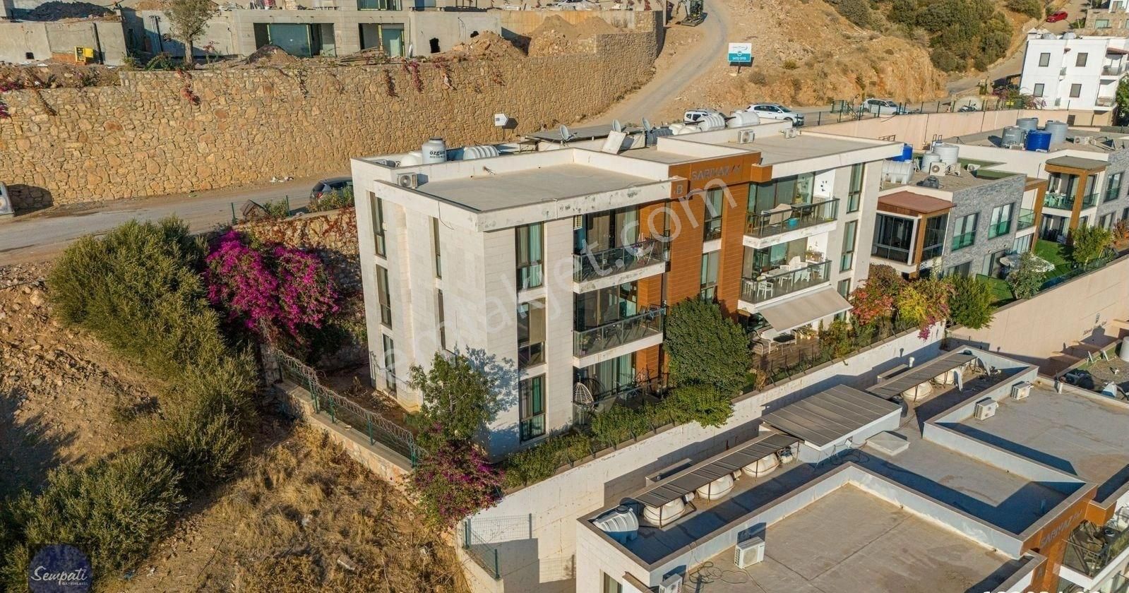 Bodrum Çırkan Satılık Daire Panoramik Deniz Manzaralı,100m2 Bahçeli 2+1 Modern Satılık Daire