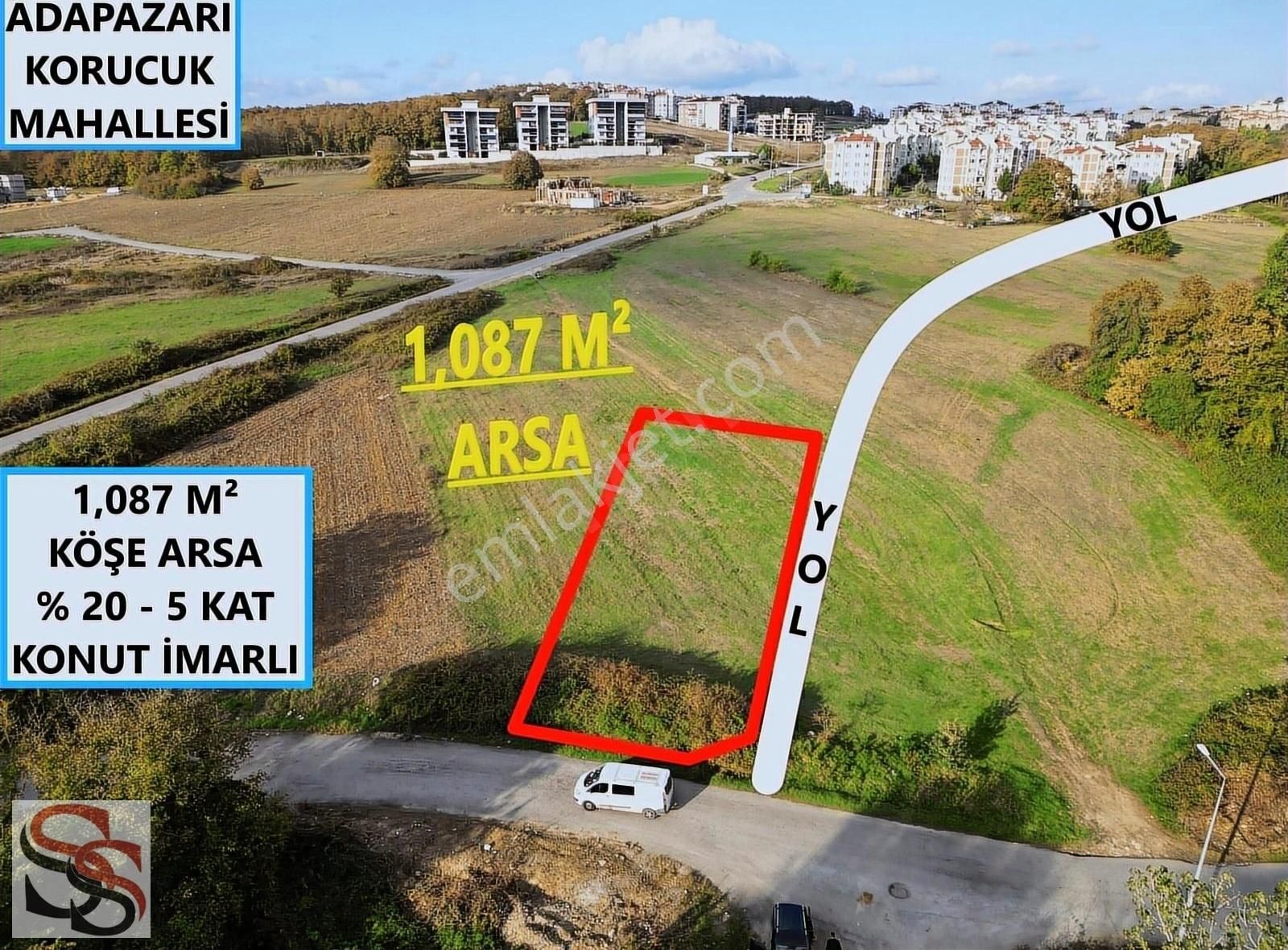 Adapazarı Korucuk Satılık Konut İmarlı Adapazarı Korucukta 1,087 M² % 20 - 5 Kat Konut İmarlı Köşe Arsa