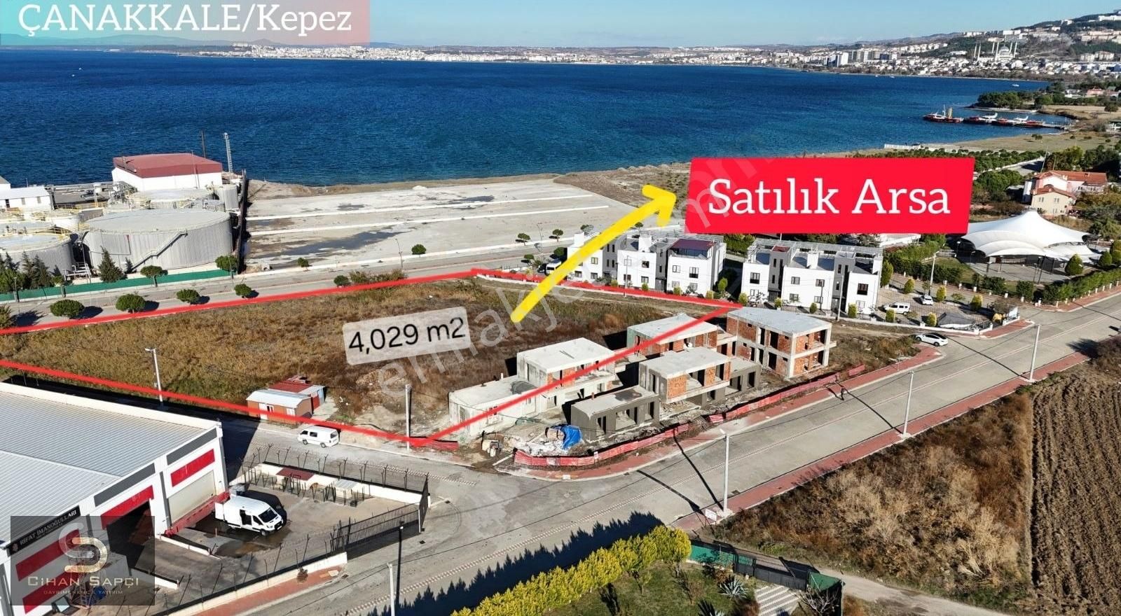 Çanakkale Merkez Kepez Bld. (Cumhuriyet) Satılık Ticari İmarlı Cihan Şapçı G&y;kepez'de Emsalsiz Denize Nazır Satılık Arsa..!!