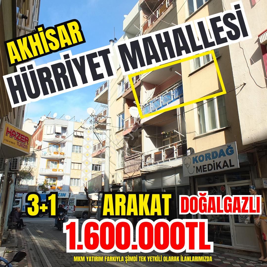 Akhisar Hürriyet Satılık Daire Hürriyet Mahallesi Hilaliye Caddesi 3+1 Arakat Doğalgazlı Daire