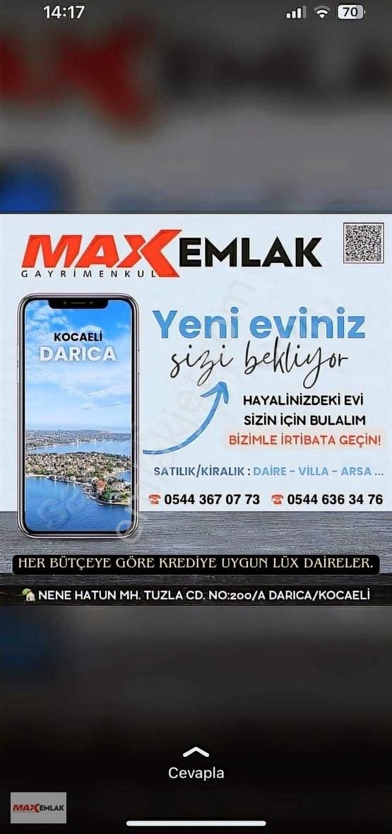 Darıca Nenehatun Satılık Daire Nenehatun Mahalesinde Cadde Üzeri Fırsat Ara Kat 2+1 Daire