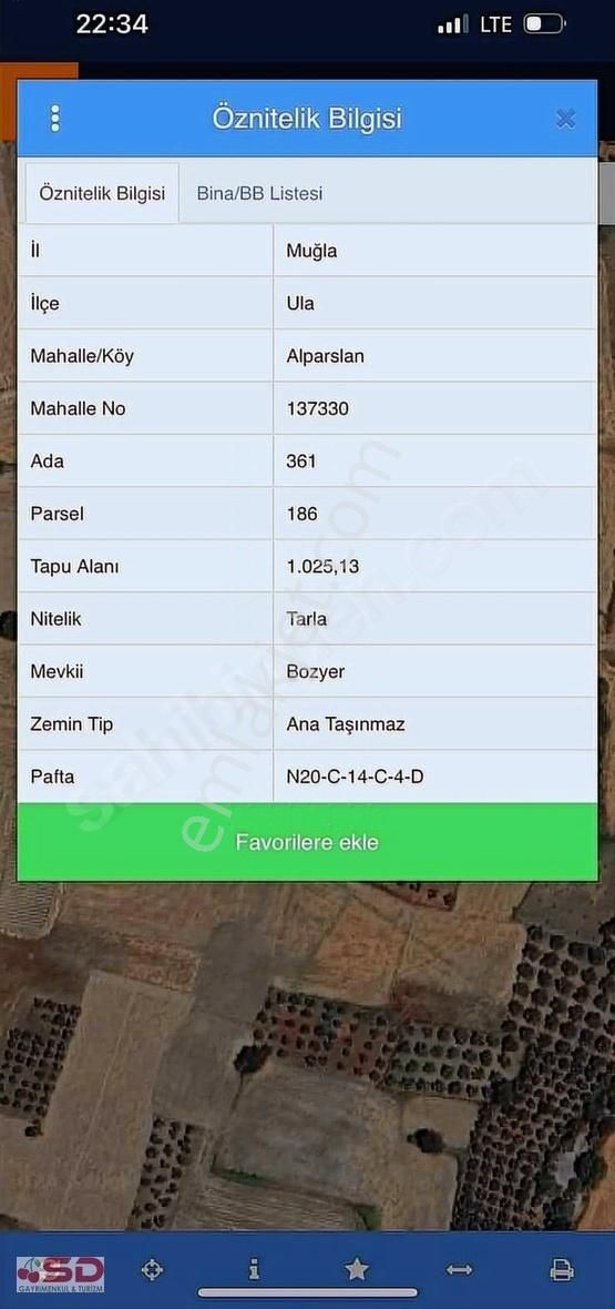 Ula Alparslan Satılık Tarla Alparslanda Kupon 1.025 M2 İmar Gelişimi İçinde Üniv E Çok Yakın