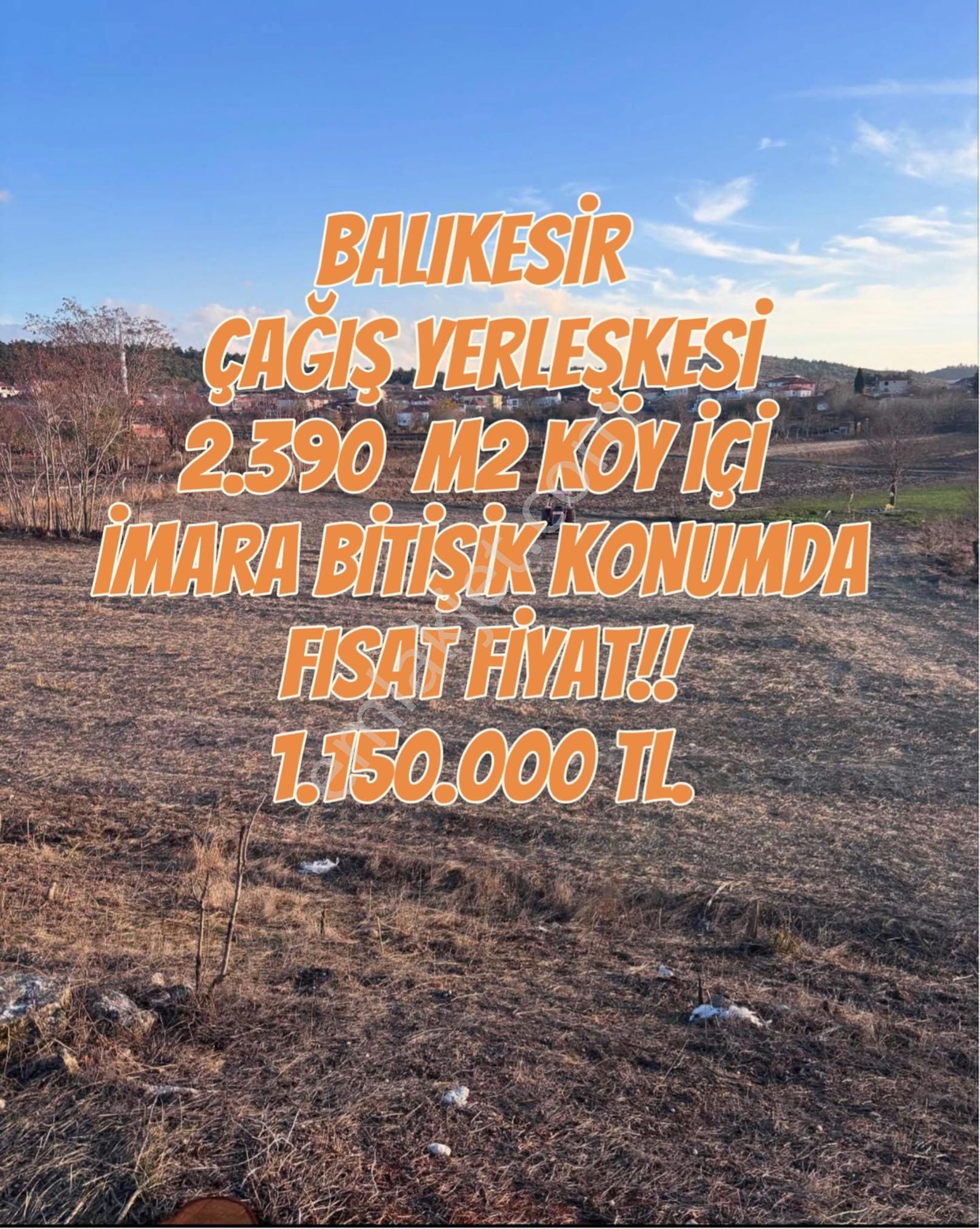 Bigadiç Çağış Satılık Tarla Balıkesir Çağış Yerleşkesi Üniversite Kampüsü Yakını İmar Dibinde Arazi