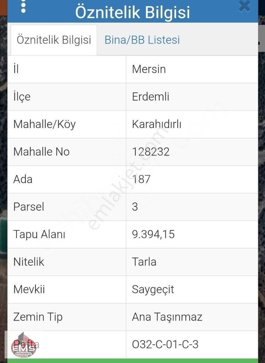 Ems'den Erdemli Kara Hıdırlık Mahal' De Satılık Tarla - Görsel 2