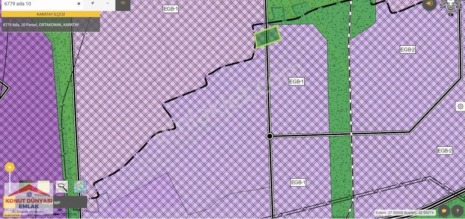 Karatay Ortakonak Satılık Sanayi İmarlı Zivecik Sanayi Öngörü Alanı 1.etap Emsalsiz Rakama 2916m2