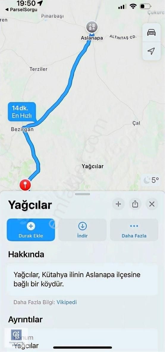 Aslanapa Çamırdık Köyü Satılık Tarla Kütahyada Asvalt Yola Cephe 5.414 M2 Fırsat Tarla