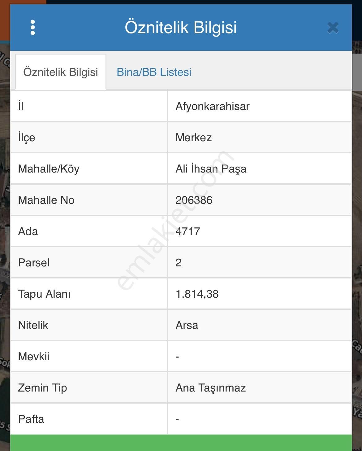 Afyonkarahisar Merkez Ali İhsan Paşa Satılık Konut+Ticaret Alanı Hiz Group Satılık Arsa