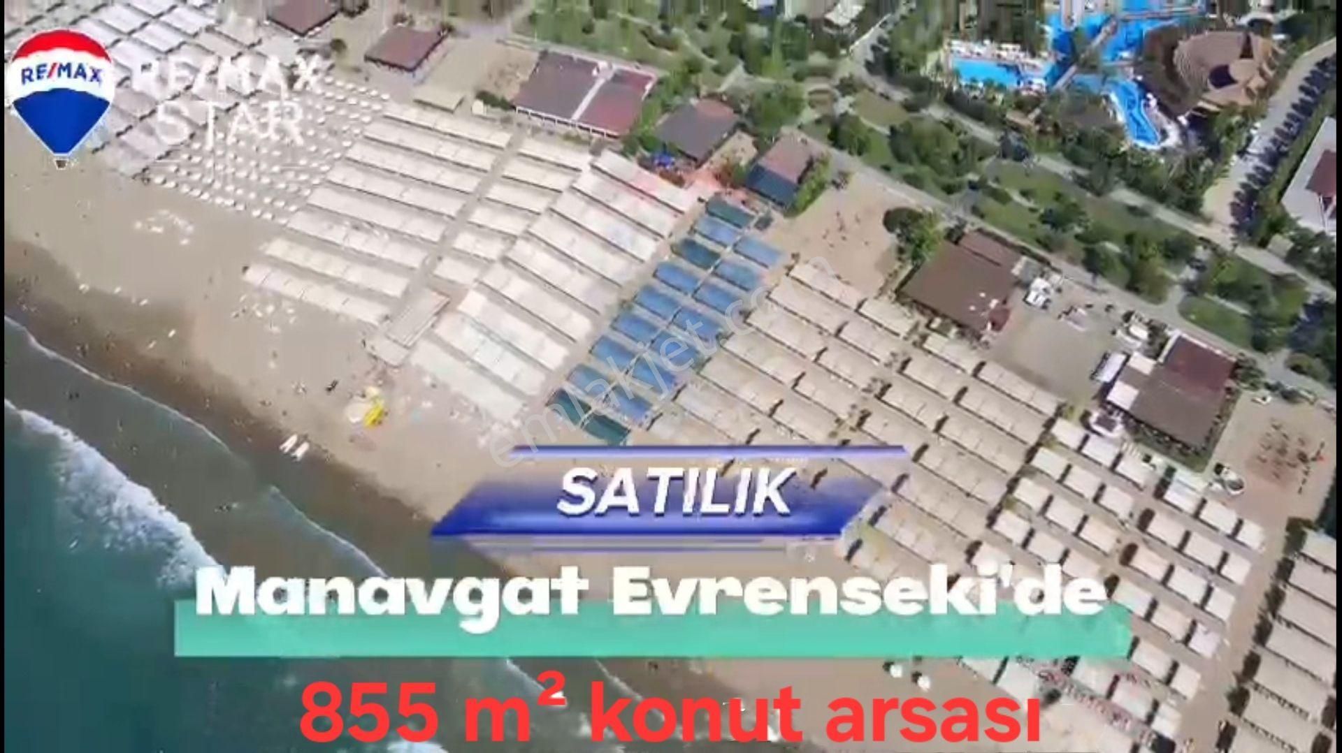 Antalya Manavgat Satılık Turizm/Konut Alanı Evrenseki'de Deniz Tarafında 855 M² Satılık Villa Konut Arsası