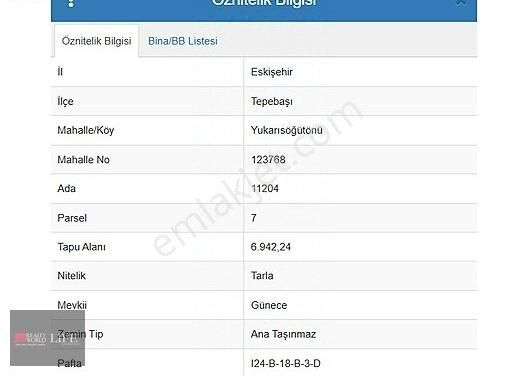 Tepebaşı Yukarı Söğütönü Satılık Tarla Rwlıfe// Yukarısöğütönünde Yolu Açık Satılık Tarla