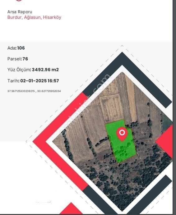 ✨ Kaçırılmayacak Fırsat! Burdur Ağlasun Hisar Köyünde Satılık Tarla ✨