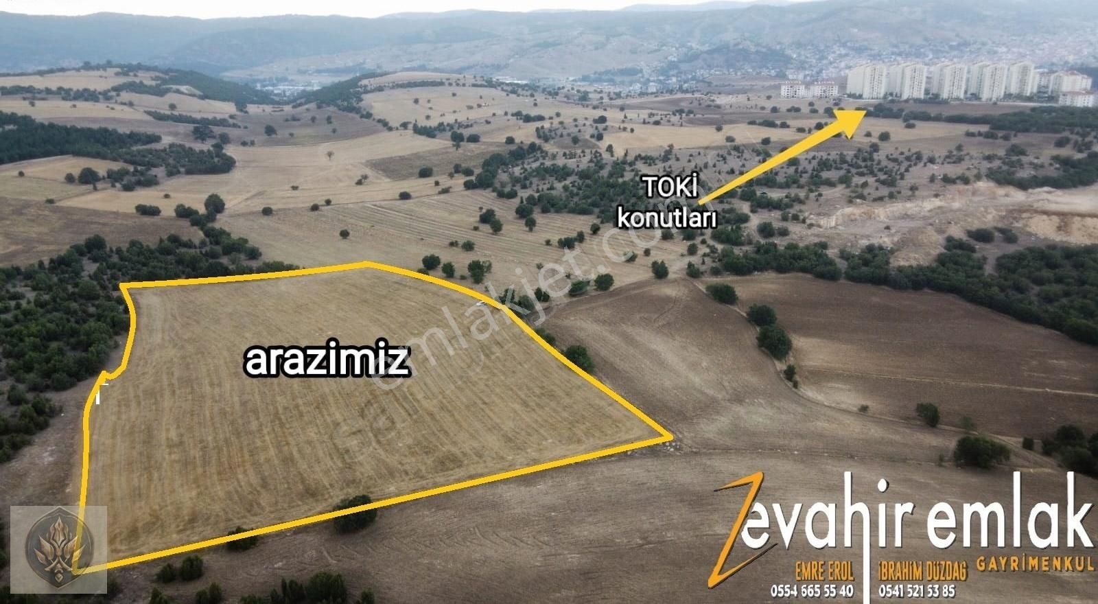 Bozüyük Yenidoğan Satılık Tarla Bozüyük Çarşı Mh. 22 Dönüm Tokiye Sadece 800mt ( Araç Takaslı )